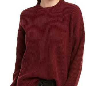 Women's Ribbed Knit Oversized Crew Sweater
